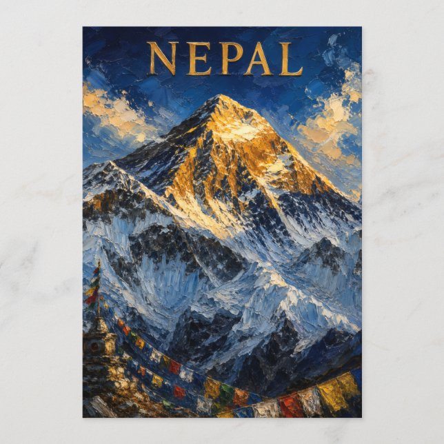 Népal : Lever de soleil doré sur le mont Everest S (Devant)