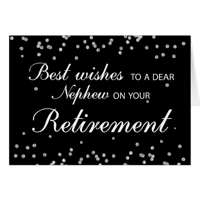 Nephew, Retraite Félicitations Noir + Argent (Devant horizontal)