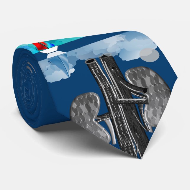 Nephrologiste Cravate bateau à voile Artsy unique  (Roulé)
