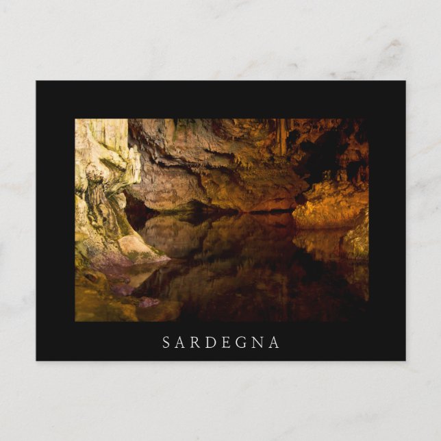 Neptune's Grotto, carte postale noire de Sardaigne (Devant)