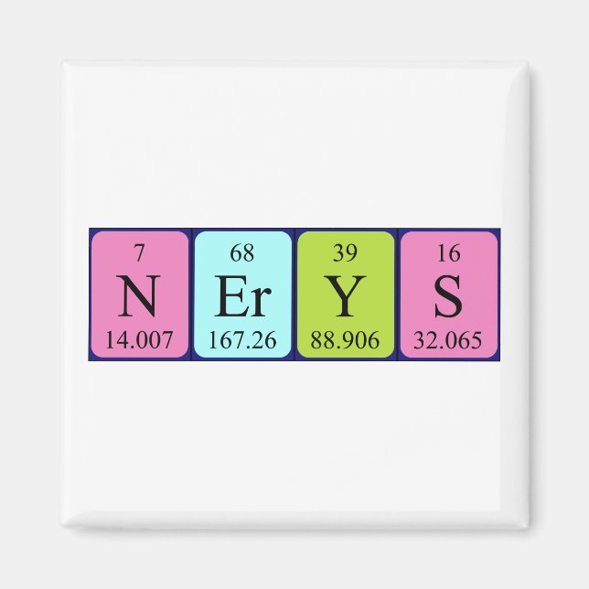 Nerys aimant nom de table périodique (Devant)