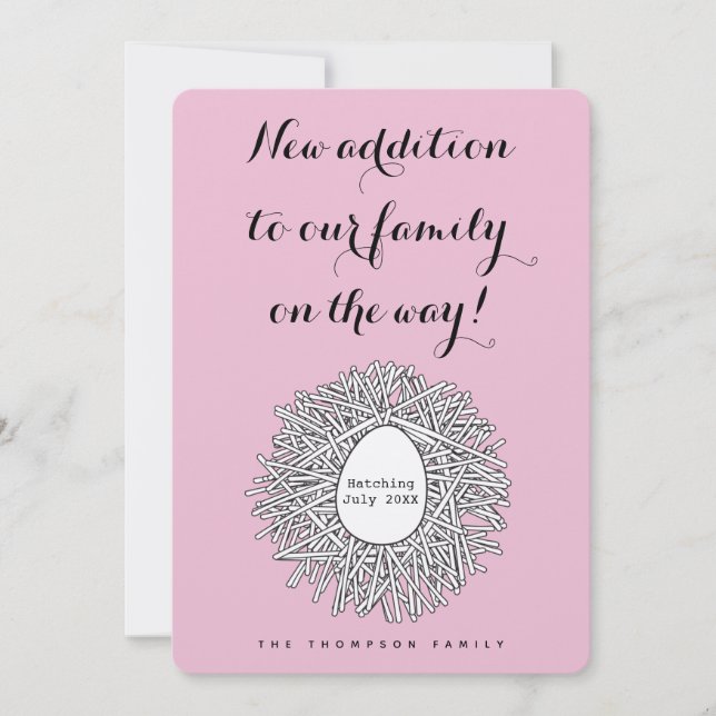 Nest Monogramme Bébé Fille Grossesse Faire-part (Devant)