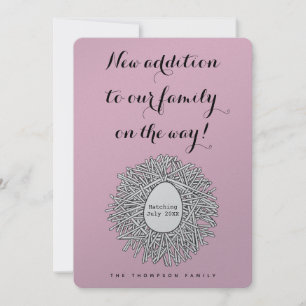 Nest Monogramme Bébé Fille Grossesse Faire-part