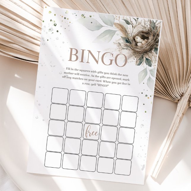 Nesting rustique neutre Fores Baby shower Jeux Voi (Nesting Woodland Neutral Rustic Fores Baby Shower)