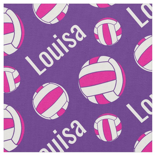 Netball violet rose nom sport tissu motif (Fermer)