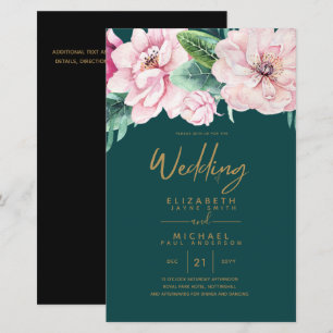 Netork Mariage à faible budget rose Invitations fl