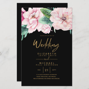 Netork Mariage à faible budget rose Invitations fl