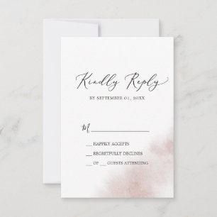 Nettoyage aquarelle Carte Blush Simple RSVP