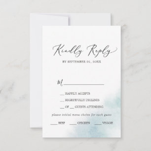 Nettoyage aquarelle Carte RSVP au choix du menu