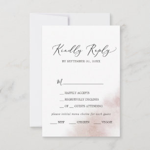 Nettoyage aquarelle   Carte RSVP de choix de menu 