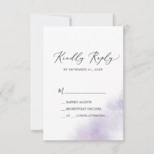 Nettoyage aquarelle   Carte RSVP simple violet