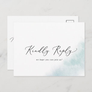 Nettoyage aquarelle   Menu bleu carte postale RSVP