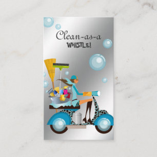 Nettoyage Carte de visite Scooter Girl Silver