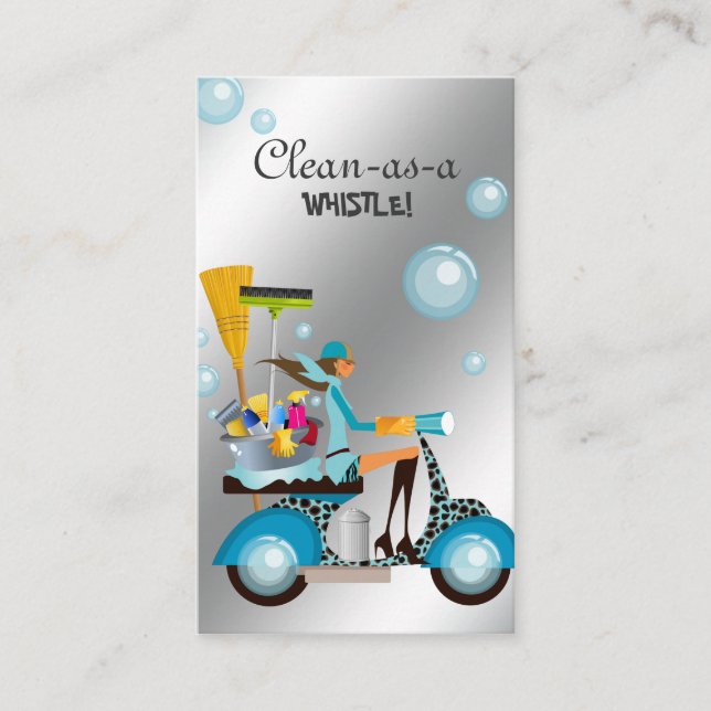 Nettoyage Carte de visite Scooter Girl Silver (Devant)