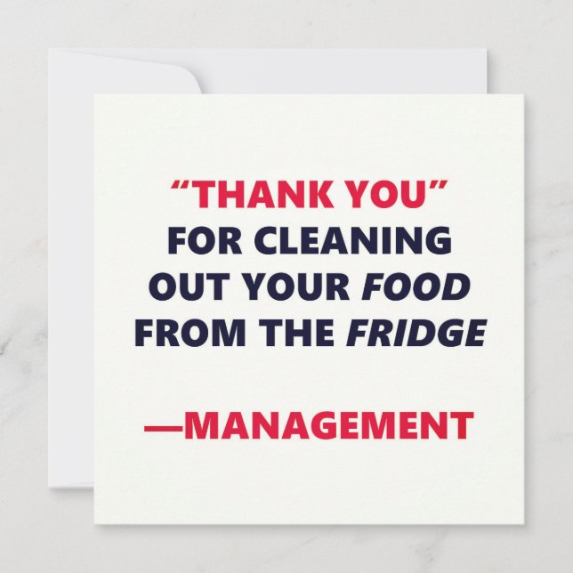Nettoyage de frigo drôle Merci humour de bureau (Devant)