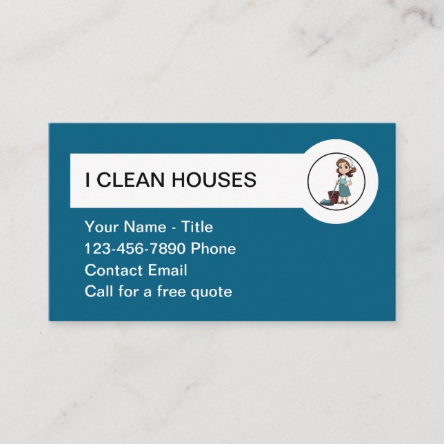 Nettoyage de la maison Cartes de visite simples (Devant)