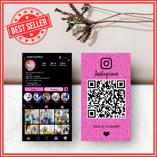 Nettoyage Instagram Rose Carte de visite QR Femm