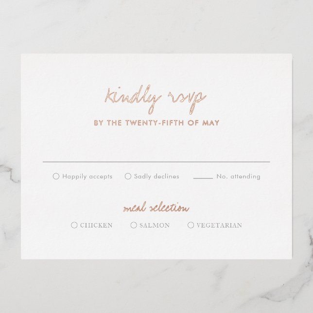 Nettoyer la carte RSVP de mariage élégant botaniqu (Recto)