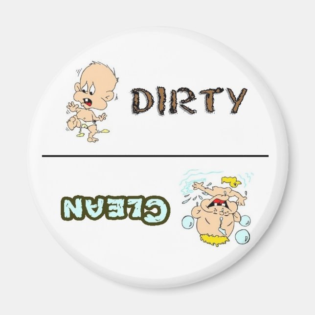 Nettoyer Lave-vaisselle bébé sale Magnet (Devant)