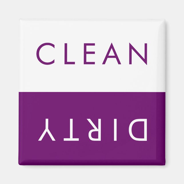 Nettoyer Lave-vaisselle Magnet en violet et blanc (Devant)