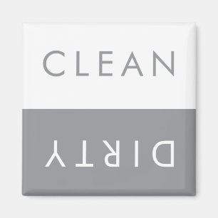 Nettoyer Lave-vaisselle sale Magnet en gris et bla