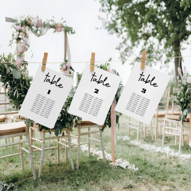 Nettoyer les cartes de tableau de Mariage simples (Créateur téléchargé)