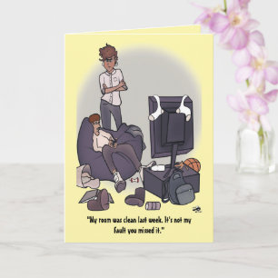 Nettoyer votre chambre Carte de voeux pliée