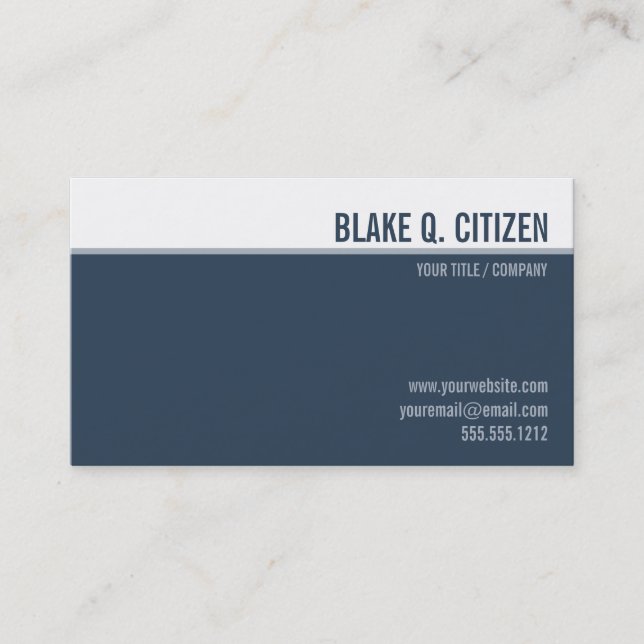 Nettoyez le carte de visite moderne de bleu (Devant)