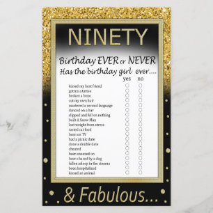 Neuf Anniversaire Jamais ou jamais Jeu