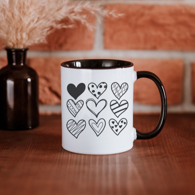 Neuf Coeurs Aimer Valentines Jour Mug (Créateur téléchargé)