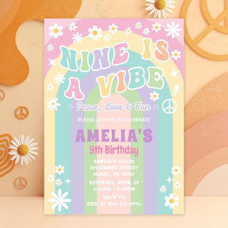 Neuf est une invitation à l'anniversaire de vibe