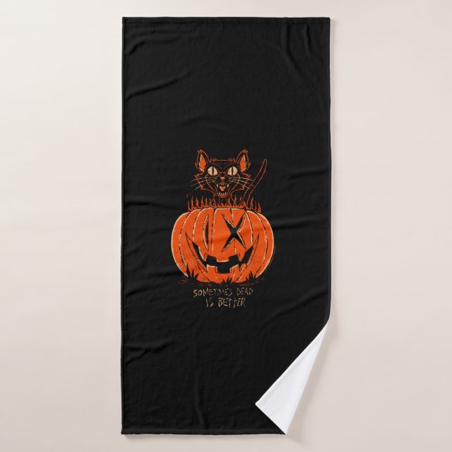 Neuf Glaces tuées - Chat d'Halloween (Serviette de bain)