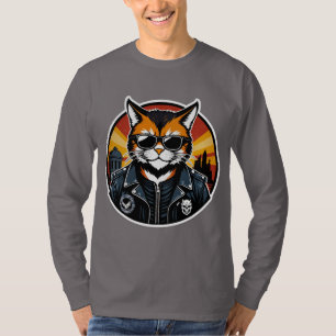 Neuf Lives Club - T-shirt Cool Vintage Cat Biker