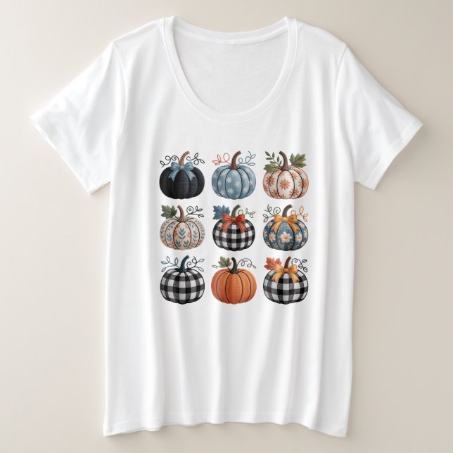 Neuf T-Shirt décoratif Citrouille (Design devant)