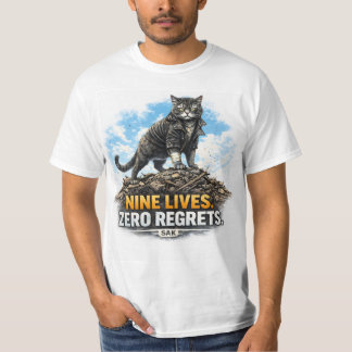 Neuf Vies Zéro Regret | T-Shirt Chat Dur et Cool |