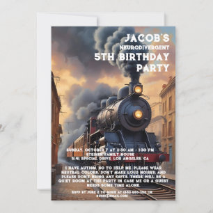 Neurodivergent Autiste Invitation de fête d'annive