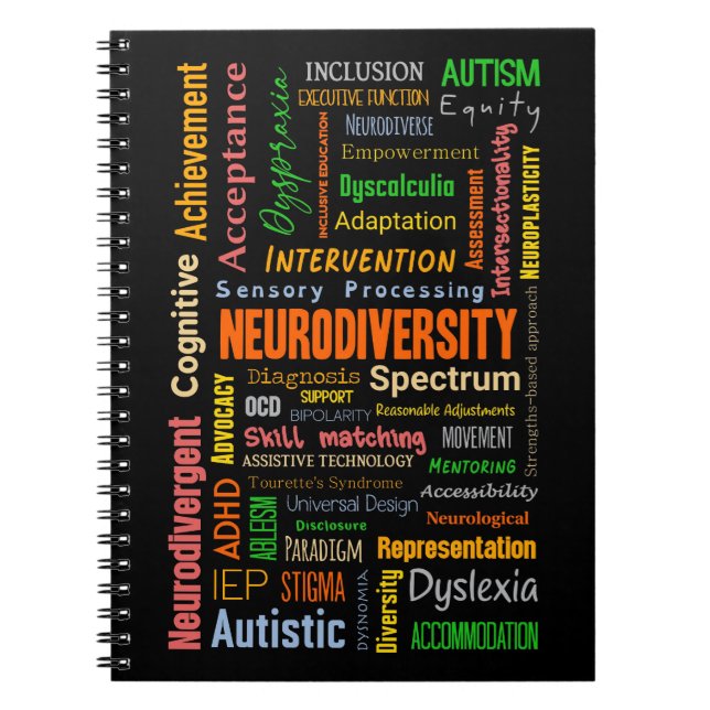 Neurodiversité Autisme TDAH Carnet spiral (Devant)
