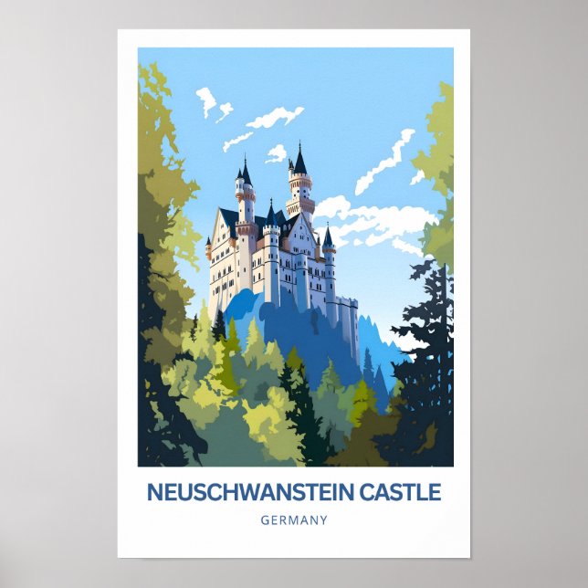 Neuschwanstein Castle Allemagne Affiche de voyage (Devant)