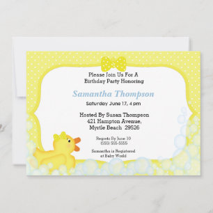 Neutral Caoutchouc Ducky Anniversaire Invitations