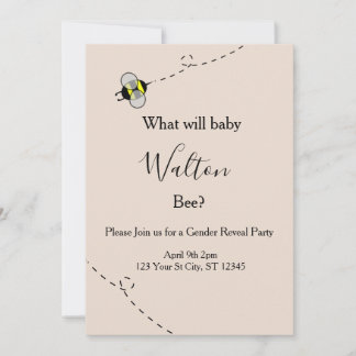 Neutral Gender Reveal Invitations Bee Themed
