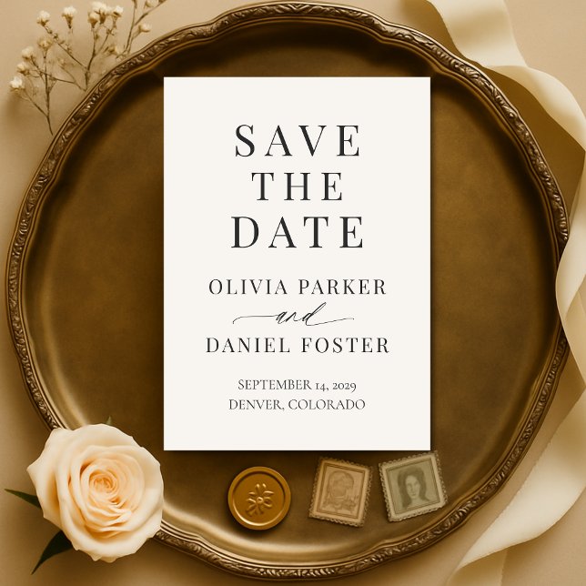 Neutral Ivory Wedding Save the Date (Créateur téléchargé)
