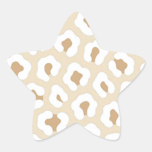 Neutral Leopard Print Sticker Square  (Devant)
