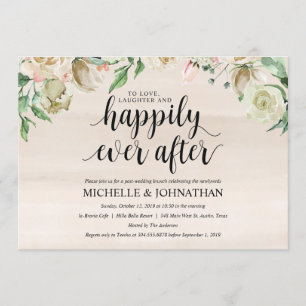 Neutral Spring Post Mariage Brunch Invitation Card