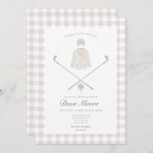 Neutre Beige Golf thème baby shower Invitation
