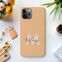 Neutre Minimaliste moderne orange monogramme