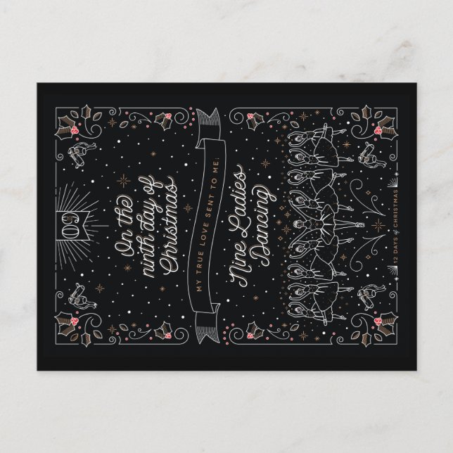 NEUVIÈME JOUR DE NOËL / Carte de Noël (Devant)