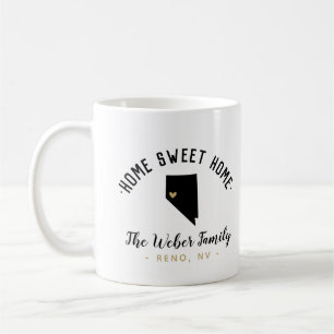 Nevada Home Sweet Home Famille Monogramme Mug
