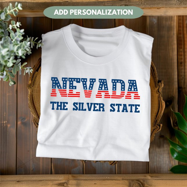 Nevada Patriotique L'état d'argent T-shirt personn (Créateur téléchargé)