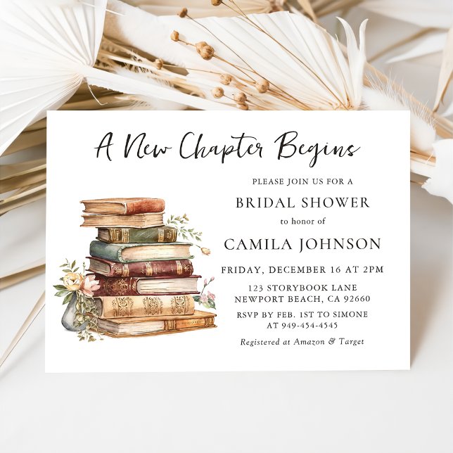 New Chapter Book Lover Bridal Shower Invitation (Créateur téléchargé)