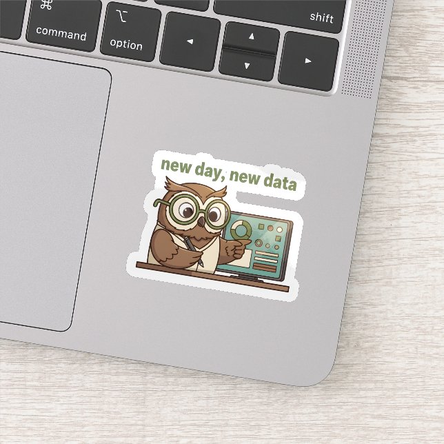 New Day New Data Sticker – Cute Owl for Analysts (Détail)